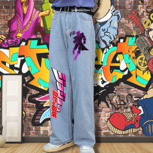 Jeans pour hommes JoJo's Bizarre Adventure Pants Anime Summer Harajuku Loose Streetwear Cartoon Y2k Hip Hop Wide Leg 230810