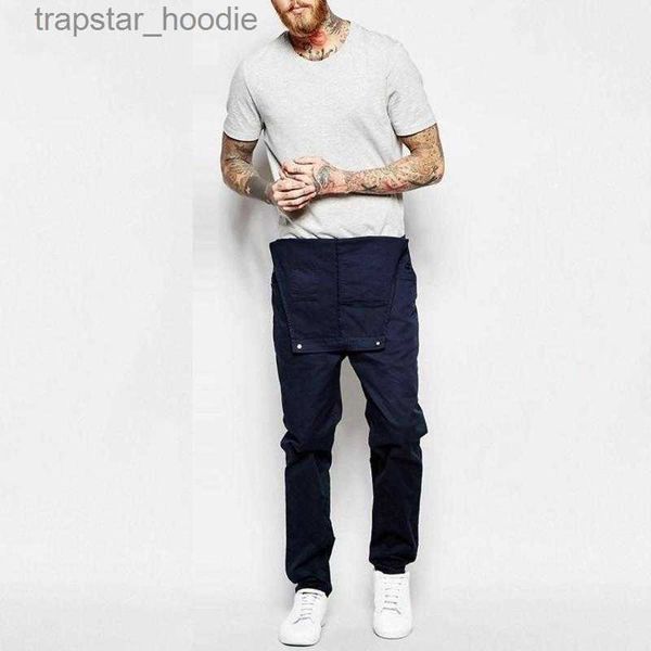 Jeans pour hommes Combinaisons Salopette Hommes Bib Jeans Denim Jarretelles Barboteuse Pantalon Hommes Streetwear Poches Sexy Slim Skinny Globalement Noir Blanc L2309119