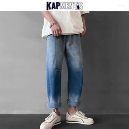 Jeans pour hommes KAPMENTS hommes dégradé coréen trou sarouel 2023 hommes Streetwear Harajuku Baggy bleu mâle surdimensionné Denim Joggers