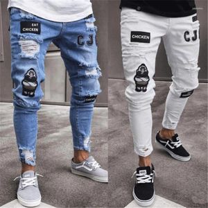 Jeans pour hommes coréens 2024 hommes plissés denim décontracté trou déchiré mode crayon pantalon pantalon hip hop jogger mâle pantalon grande taille