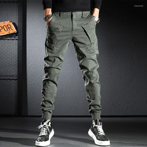 Jeans pour hommes mode coréenne hommes armée vert pantalon élastique épissé concepteur pantalon Cargo décontracté Hombre Streetwear Hip Hop Joggers