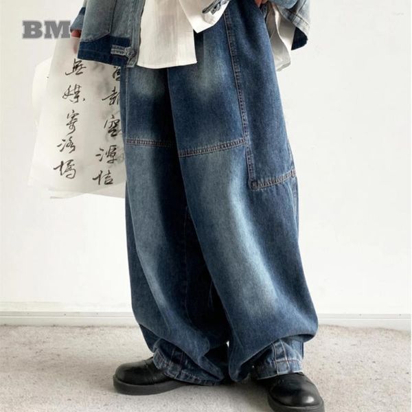 Jeans masculin pantalon baggy hip hop coréen pour les hommes vêtements streetwear oversize preppy style couple kpop skateboard pantalon