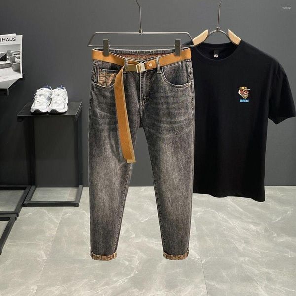 Jeans pour hommes Kpop taille basse pour hommes pantalons de travail confortable extensible élégant Durable haute qualité mode bord Denim pantalon