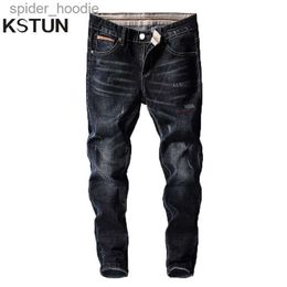 Jeans pour hommes KSTUN hommes jean pantalon Denim mode Desinger noir bleu Stretch Slim Fit jean pour homme Streetwear Cowboys Hiphop calca masculina L230921