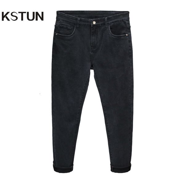 Jeans pour hommes KSTUN hommes pantalons Denim mode Desinger Slim Fit noir bleu gris pour homme Streetwear vêtements décontractés mâle 230306