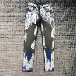 Jeans pour hommes Ksubi Designer Purple Jean Mens Rise Vêtements élastiques Tight Skinny Fashionq2917J48