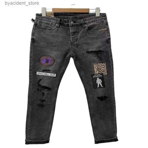 Jeans pour hommes Ksubi Jeans Mens Rise Vêtements élastiques Jeans skinny serrés Mode 10Y5 L240313