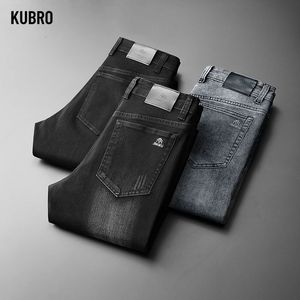 Jeans pour hommes KUBRO High Stretch Business Casual Pantalon à jambe droite confortable Printemps Mode Pantalon classique Pantalones Hombre 230306