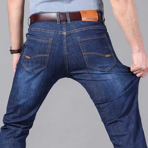 Heren jeans kubro heren jeans merk 2024 mode zakelijke broek retro klassieke denim broek herfst casual stretch slanke Jean Mens denim pant Q240525