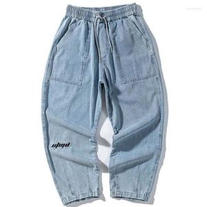 Heren jeans laasbare hiphop geborduurd gewassen denim broek mannen streetwear harajuku vintage broek harem man looseaz4v