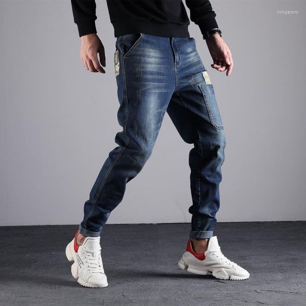 Jeans pour hommes grands hommes taille élastique hommes décontracté Stretch droite grande taille 44 46 48 ample Baggy mâle Denim pantalon 8XL 7XL 5XL 6XL