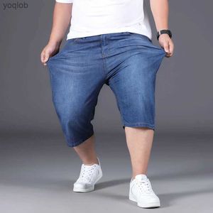 Jeans para hombres Tamaño grande 28-48 50 pantalones cortos de mezclilla adecuados para hombre suelto de verano fina de moda casual de moda cinco pantalones largosl2404