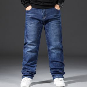 Heren jeans groot formaat 32-48 winter heren jeans fleece warme jeans dikker denim broek merk man broek casual recht losse broek voor mannen 230316