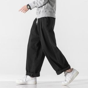 Jeans pour hommes jambe élastique large Vintage printemps hommes 2023 taille ample mâle Hip Hop coton couleur unie M-5XL