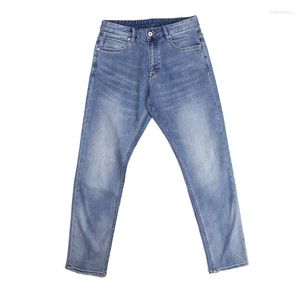 Jeans pour hommes bleu clair droit automne hiver hommes Smart couleur décontractée lâche petit pantalon en Denim extensible