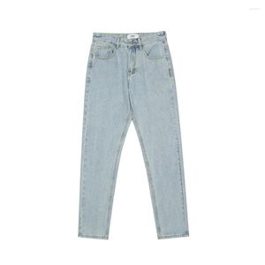 Heren jeans lichtblauw gewassen noodlijden potlood Koreaanse stijl heren trend merk slanke magere broek herfst mode casual broek