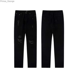 Jeans pour hommes Pantalons longs Washed Cut Denim épais Punk Rock Gothic Hip Hop Streetwear Hommes Femmes Niche Vintai Version High Street JeansL2403