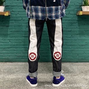 Jeans pour hommes Jeans Longteng pour hommes et femmes avec la même version coréenne de la grande personnalité de la pulpe originale blanche grande tendance pantalon droit slim imprimé M T230311