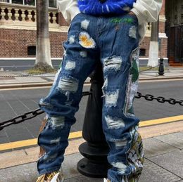 Herenjeans Losse en comfortabele brede broek Patchwork Y2k Harajuku Kleurrijke Multipockets Herenkleding Baggy Jeans