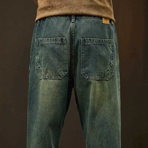Heren jeans los fit jeans baggy broek brede poot retro blauw hiphop streetwear man harem broek vintage heren kleding trendy Koreaanse stijl J231222