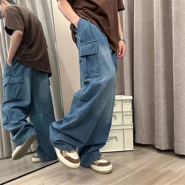 Jeans pour hommes Loose Straight Leg Pantalon large Beau Cool Boys Hip Hop Street Vêtements Skateboard Unisexe Denim