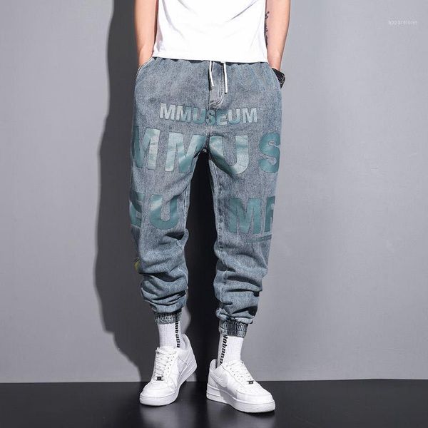 Jeans pour hommes lâche Vintage imprimé hommes Harajuku Baggy pantalon drôle Patchwork côtelé surdimensionné Denim