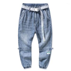 Heren jeans losse gewassen broek driedimensionale taille taille denim mannen trend groot formaat groot 28-42