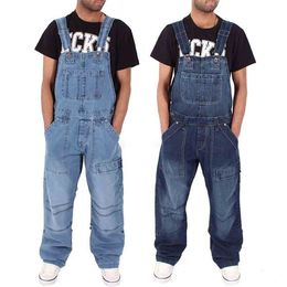 Jeans pour hommes pantalon de travail ample poche jambe large pantalon global combinaisons Cargo Harajuku mode multipoches surdimensionné 230426