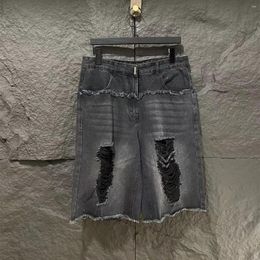 Heren jeans luxe vrouwen merk mode denim shorts origineel hole design high-end hoogwaardige unisex beroemde trend