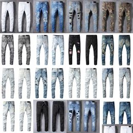 Heren jeans luxe ontwerpers stierven Frankrijk mode pierre rechte heren motor gat stretch denim casual Jean mannen mager broek elastisch dhblw