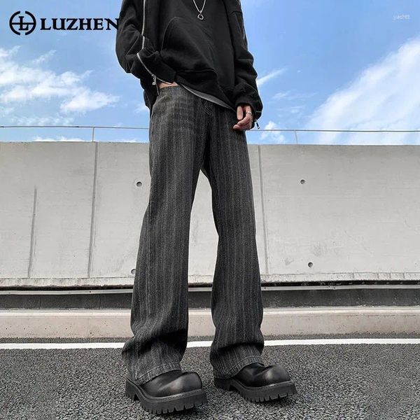 Jeans masculin Luzhen 2024 TRENDY ELÉGANT AMERICAN STYLE DENIM PANT