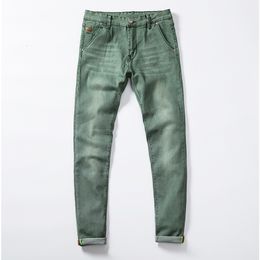 Herenjeans ly mode heren jeans slank fit elastische potloodbroek kaki blauw groen kleur katoen merk klassieke jeans heren skinny jeans 230329