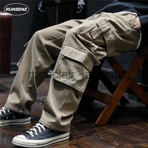 Mannen Jeans M-8XL High End Baggy Cargo Broek Mannen Plus Size Multi Pocket Casual Losse Wijde Pijpen Lange broek J230915