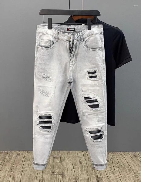 Jeans para hombres M03145 Moda 2024 Runway Diseño europeo de lujo Estilo de fiesta
