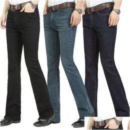 Jeans pour hommes Homme Bell Bottom Denim Pantalon Slim Black Boot Cut Jeans Vêtements Pour Hommes Casual Business Flares Pantalon Drop Livraison Appa Dhfue