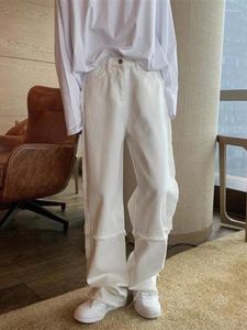 Jeans pour hommes pantalon de cowboy masculin pour hommes pantalon blanc avec des poches en coton droit lavé en y 2k vintage y2k printemps automne