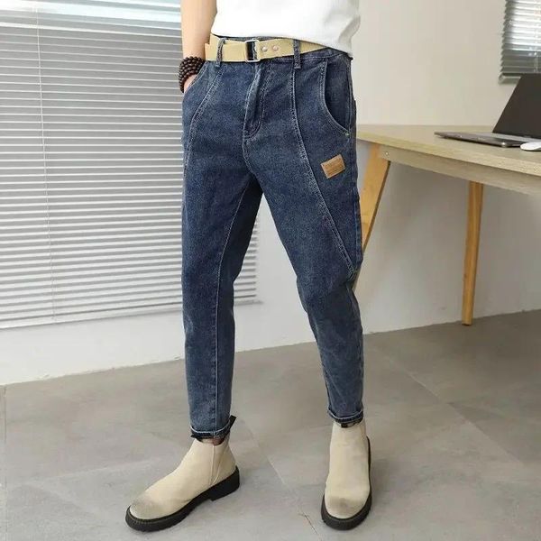 Jeans para hombres Pantalones de vaquero masculinos Pantalones de talla grande con bolsillos para hombres Ropa retro grande cónica Y2k 2000s Diseñador elegante Lavado XS