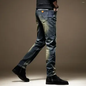 Jeans pour hommes Pantalons de cowboy pour hommes Rétro pour hommes Pantalons maigres Slim Fit Tuyau droit Tuyau d'été Automne Vêtements Y 2K Vintage Oversize