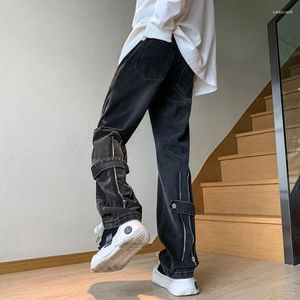 Jeans masculin pantalon de cowboy masculin pantalon vintage pantalon noir luxe linge punk pour hommes régulier de style coréen d'été
