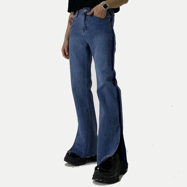 Jeans pour hommes Mâle Denim Boot Cut Pantalon Net Celebrity Hommes Femmes Couple Streetwear Vintage Mode Casual Hem Split Flare PantalonMen's