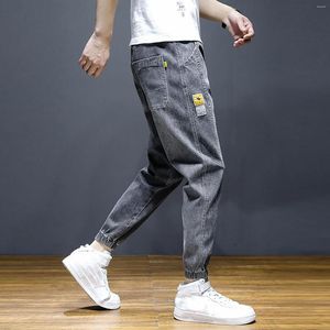 Jeans pour hommes Homme Automne Pantalons longs Taille élastique Crayon Denim Pantalon Cordon Streetwear Casual Sport Hommes