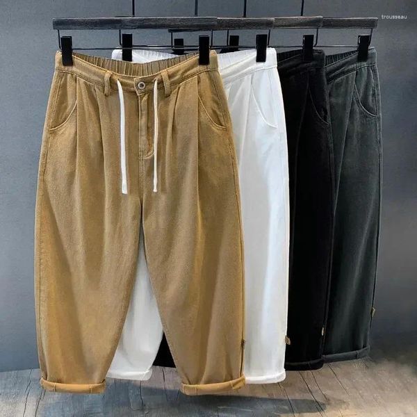 Jeans para hombres Hombre Pantalones de vaquero Pantalones rectos de color caqui Estilo de calle japonés KPOP Y 2K Vintage Algodón Clásico Suelto Coreano Y2K XS