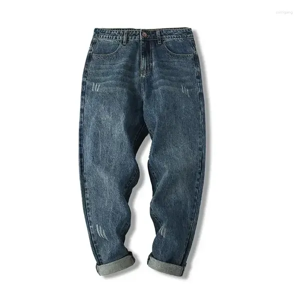 Jeans pour hommes Homme Cowboy Pantalon droit Pantalon court Mode coréenne Y2K Vintage Y 2K Coton lâche 2024 Automne Élégant Luxe