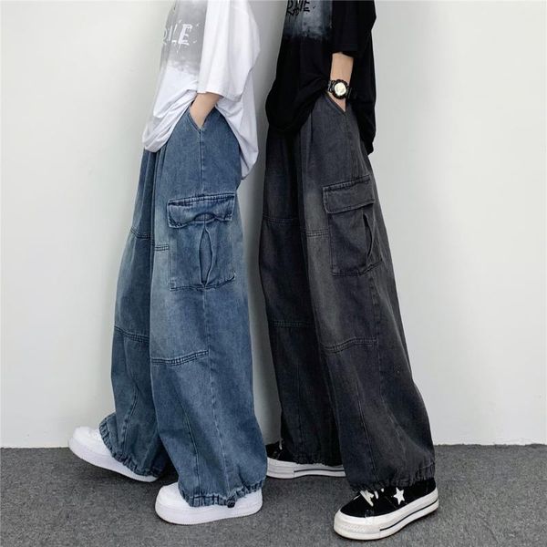Jeans pour hommes Homme Hip Hop Wide Leg Cargo Pantalon High Street Lâche Y2K Vintage Hommes CasualMen's
