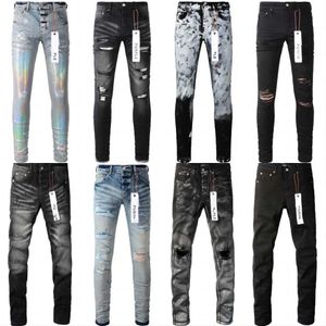 Jeans para hombres Jeans para hombre Jeans de diseñador Jeans morados Jeans ajustados Biker rasgados Pantalones pitillo rectos delgados Diseñador Stack ksubi Jeans Moda Tendencia Marca Pantalones vintage