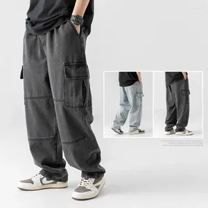 Pantalons de fret de l'homme de l'homme pour hommes surdimensionnés Outdoor Contrusrs Multi Pocket Cotton Wide Lam Streetwear Hip Hop Vêtements