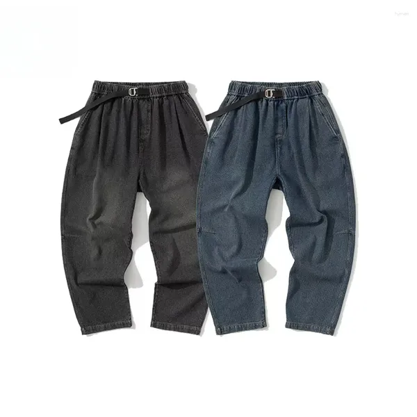 Jeans pour hommes Homme Streetwear Cargo Harem Pantalon Cityboy Pantalon Hommes Sandwashed Denim Taille élastique Conique Lâche Casual Vintage