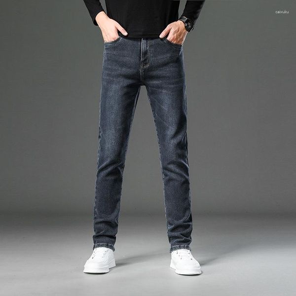 Jeans pour hommes Hommes 2023 Automne Arrivée Pantalons décontractés Slim Droite Taille haute Respirez librement Denim Pantalon mâle