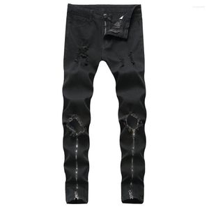 Jeans homme trou cassé crayon brodé Slim hommes pantalon décontracté mince Denim pantalon classique Cowboys jeune homme Jogging