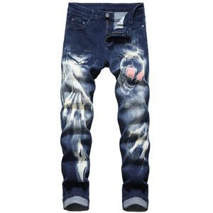 Jeans pour hommes Casual Plaid Patchwork Distressed Spliced Color Male Hip Hop Style Pantalon Droit High Street Design Y2k Fashion